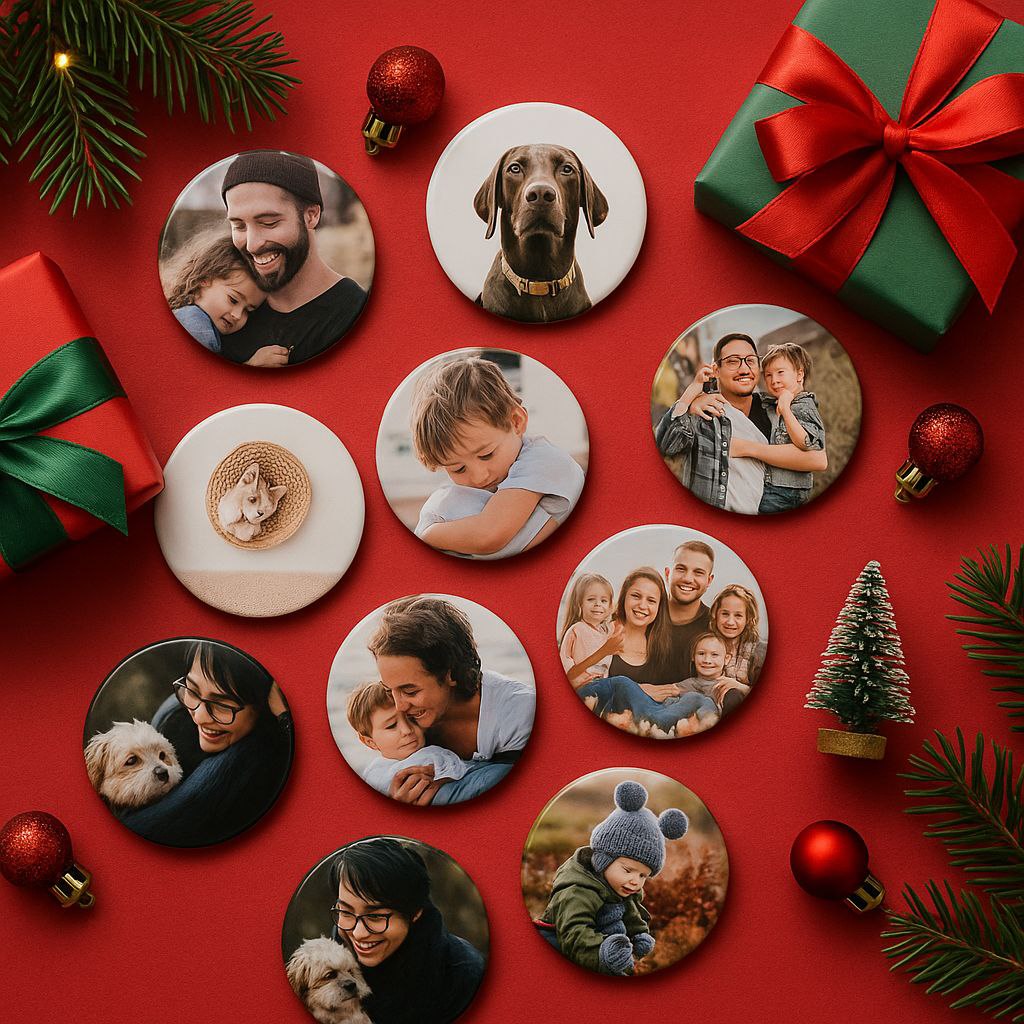 9 magnets personnalisés ronds 5cm