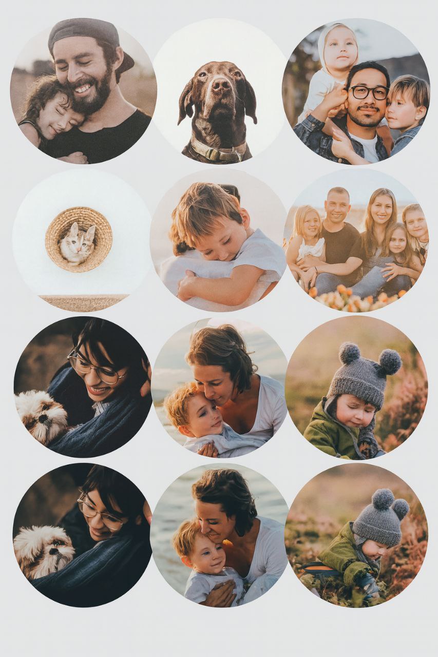 24 magnets personnalisés Pack Famille